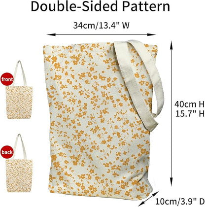 itgowisa Canvas Tote Bag for Women, Tote Bag with Zipper Inner Pocket, Zippered Canvas Bag for Shopping Work Grocery Everyday