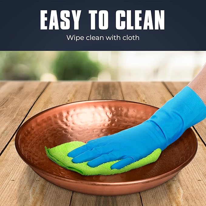 Monarch Abode Pure Copper Hand Hammered Standing Bird Bath and Feeder w/ Iron Stand, 34-inch Detachable Iron Stand Outdoor Birdbath and Birdfeeder for Garden Backyard Patio & Deck, Bird Water Feeder