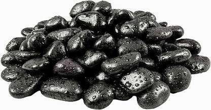 MSI Decorative Polished Black Pebbles, 0.8 inch - 1.2 inch, 40 lb. Bag(Pallet/ 55 Bags)