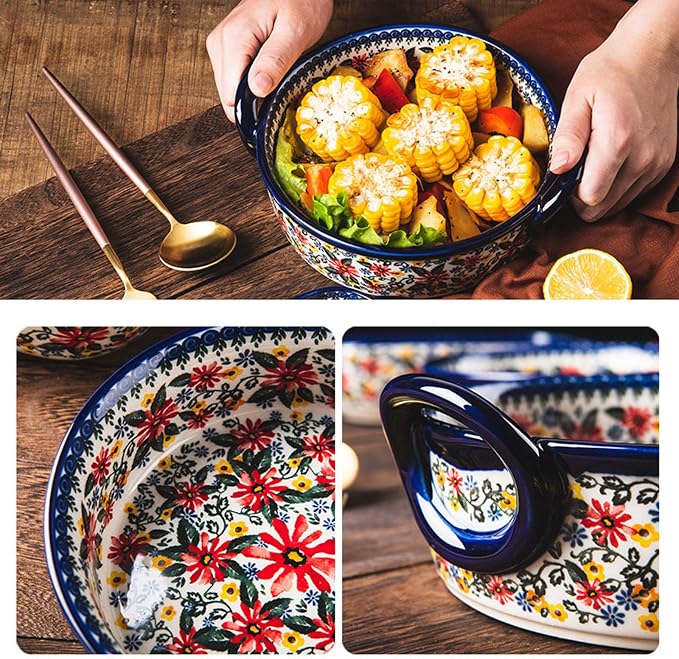 Baking Dishes For Oven, 1 Quart Round Casserole Dishes For Oven-chrysanthemum-round 950ml