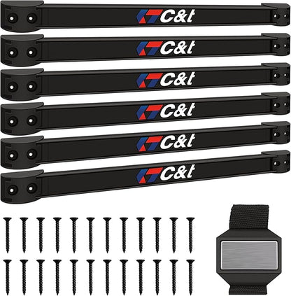 Magnetic Storage Organizer Tool Holder, Magnetic Tool Holder Strip, 6-Pack Magnetic Tool Bar,1-Pack Wrist Magnetic Holder for Garage,Shop and Kitchen | Garage Wall Mount Rack- Mounting Screws Included