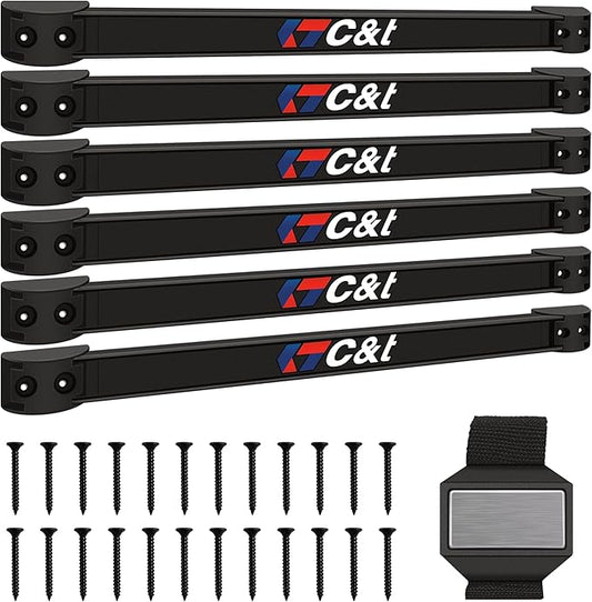 Magnetic Storage Organizer Tool Holder, Magnetic Tool Holder Strip, 6-Pack Magnetic Tool Bar,1-Pack Wrist Magnetic Holder for Garage,Shop and Kitchen | Garage Wall Mount Rack- Mounting Screws Included