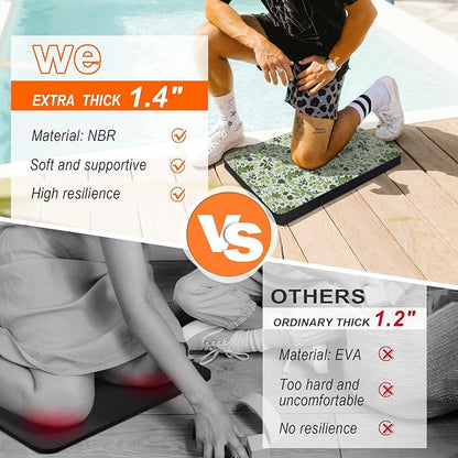 Kneeling Pad, Extra Thick Gardening Kneeling Pad for Women, Large Foam Bathtub Kneeling Pad for Bathing Baby, Waterproof Knee Pads Garden Workout Supplies, 17.5 x 11.6 x 1.4 Inch, Green