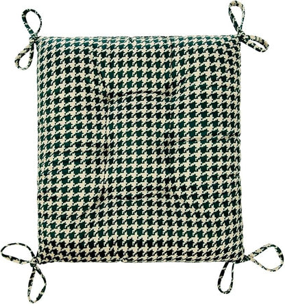 Outdoor Patio Cushion, Rocking Chair Cushion, Tufted Pads, Set of Upper and Lower with Ties Pack of 2 (2 Sets) - Back 20"×17", Seat 17"×17" (Green Houndstooth)