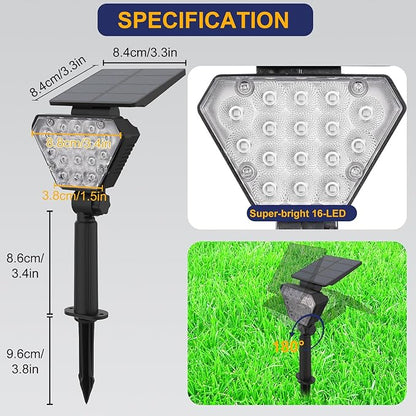 T-SUN Solar Lights Outdoor Waterproof IP65, 6Pack LED Solar Spot Lights Color Changing IP65 Waterproof Smart Auto On/Off for Outside Landscape Garden Yard Lawn Pathway Patio Driveway