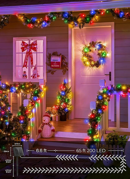 Brightown 2 Pack Solar Christmas String Lights Outdoor, Total 144Ft 400 LED Twinkle Fairy Lights Waterproof with 8 Modes Auto On/Off for Patio Tree Garden Party Home Wedding Decorations (Multicolor)