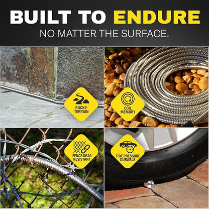 BIONIC STEEL Short 10 Ft Hose Extension, 10 Ft x 5/8 In. Short Hose Connector for Reel, Leak Proof Connection, Heavy Duty, Non Kinking, Flexible, Heavy Duty