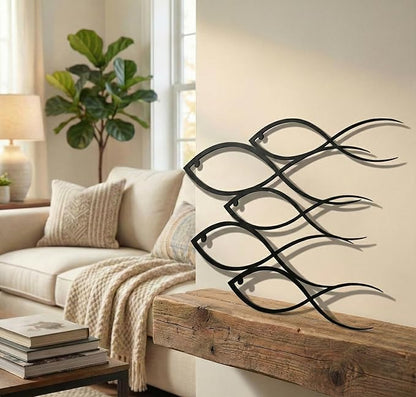 DEKADRON Metal Wall Decor, Fish Family,Home Decoration,Wall Sign, Metal Wall Art, Interior Decoration, Indoor Outdoor Hangings (29" W x 20" H / 75x50cm)