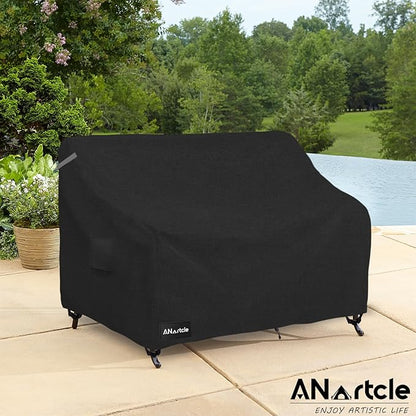 3-Seater Patio Sofa Cover,76W x 32.5D x 33H Inches Outdoor Couch Cover,100% Waterproof Heavy Duty Patio Sofa Covers,Patio Furniture Covers,Black