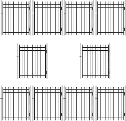 Pinnacle Heavy Duty Fence Gate Pack of 10, 5FT x 4FT Outdoor Decorative Garden Gate