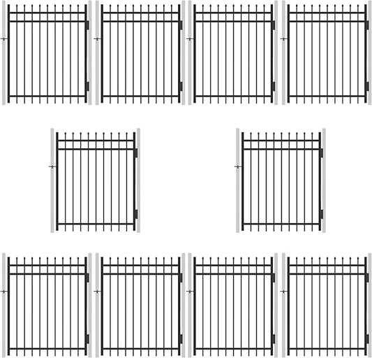 Pinnacle Heavy Duty Fence Gate Pack of 10, 5FT x 4FT Outdoor Decorative Garden Gate