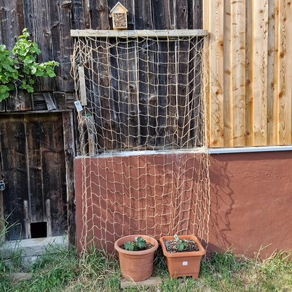 Jute Trellis Netting - Jute Netting for Garden, Heavy Duty Plant Support Netting for Climbing Plants, Cucumber, Vine, Fruits & Vegetables, Climbing Vining Plants (6.6 Ft x 16.4 Ft, 5.9 Inch Squares)