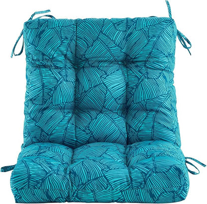 ARTPLAN Seat/Back Outdoor Chair Cushion,Set of 4 Patio Chair Cushion with Tie,Tufted Replacement for Patio Furniture,40x20x4 Inches,4 Count,Floral