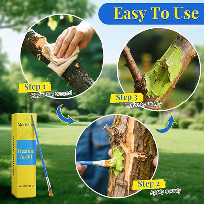 Threlaco Tree Wound Pruning Sealer, Bonsai Wound Sealer Healing Paste, 100g Plant Cutting Dressing with Brush, Tree Grafting Supplies, Bonsai Cut Paste, Quick Recovery of Plants
