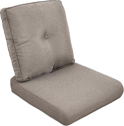 Outdoor Chair Cushion Set, 25 x 22 Deep Seat Cushion, Patio Chair Cushions for Outdoor, Include 1 Seat Cushion and 1 Back Cushion, Gray