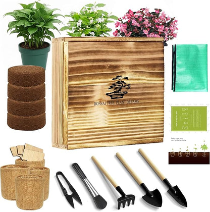 Bonsai Tree Growing Kit - All-in-One plant repotting mat Gardening Tools & User Manual, Unique Gift for Plant Lovers (Seeds Not Included)Gardening Gifts for Women Men Mom Father Birthday Thanksgiving