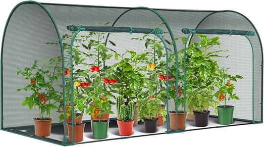 Ohuhu Crop Cages for Garden Plant: 8x4x4 Ft Tent Cage, Plant Netting Cover with Zipper, Garden Bed Cover, Plant Cover from Animal Wind-Resistant Garden Cage for Fruit Vegetable Flower