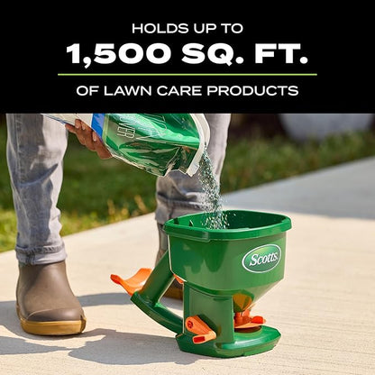 Scotts Whirl Hand-Powered Spreader for Grass Seed, Fertilizer, Salt, Ice Melt, Handheld Spreader Holds up to 1,500 sq. ft. Product