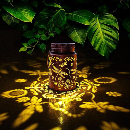 Dragonfly Outdoor Solar Lantern 2pack Waterproof - Christmas Gifts for Outside Lights, Garden Decor for Balcony, Yard and Deck, Gardening Decorations Gifts for Women Mom (Dragonfly 2pack)