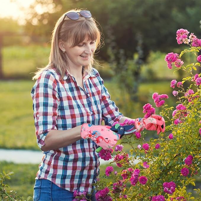 Leather-Gardening-Gloves for Women,Thorn-Proof Work-Gloves for Weeding,Digging,Planting,Pruning Yard garden Gloves