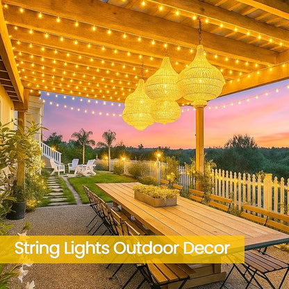 4 Pack 180FT Solar String Lights for Outside, Super Bright 320 LED Solar Christmas Lights Outdoor Waterproof with 8 Modes, Green Wire Solar Twinkle Fairy Lights for Xmas Tree Party Yard (Warm White)