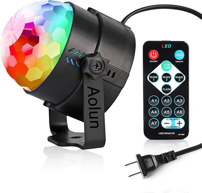 Party Lights,Disco Lights Sound Activated,Halloween Disco Ball Light,Stage Lights-Multi Colors Rotating Magic LED Strobe Lights for Xmas Parties,Room,Pool,Club,Home,Church,Karaoke,Wedding