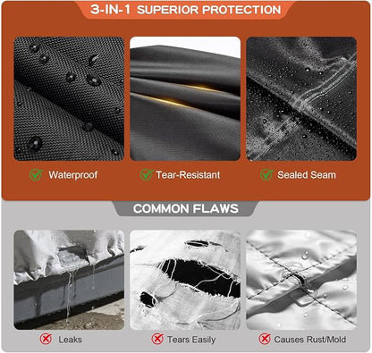 Grill Cover for Recteq SmokeStone 600 Griddle Grill, Heavy Duty Waterproof All-Weather Protection, Outdoor Fade Resistant BBQ Grill Cover (33" W x 41" D x 30" H)