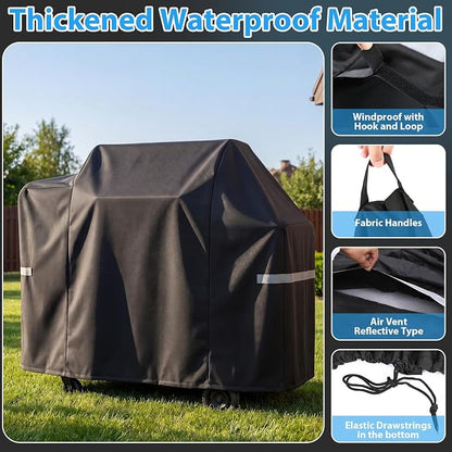 Utheer 600D Waterproof Grill Cover for Pit Boss 850 1300 1250 Series, Fits PB850FB2 PB850M PB1300M PB1250CS Wood Pellet Grills, Replaces 40454, No Folding Side Shelf, 57.9 x 27.6 x 43.3 in