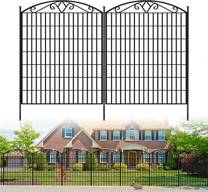 15 Panels No Dig Dog Fence Outdoor for Yard, 33in(H) x 32.5ft(W) Tall Animal Barrier Fencing Panels, Rustproof Ground Stakes Temporary Wire Screen for Patio