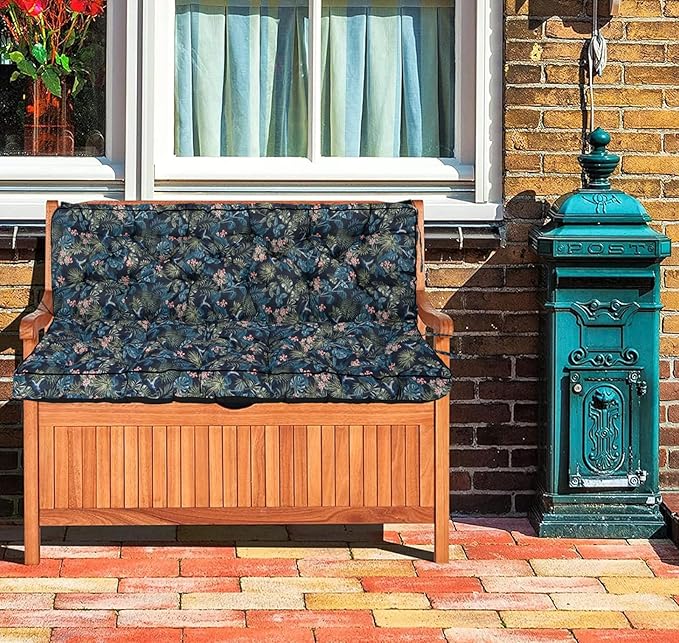 Replacement Cushions for Swing, Waterproof Porch Swing Cushion, 2-3 Seat Replacement Swing Seat Cushion with Backrest and Ties for Patio Backyard Porch Garden (Hummingbird, 40 * 70.8 in)