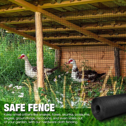 Tatuo Hardware Cloth 1/2 Inch 24in x 150ft Hot Dip Galvanized After Welded Cage Mesh Rolls 21 Gauge Metal Chicken Wire Roll Wire Fencing Poultry Netting for Raised Garden Rodent Animals