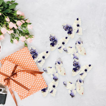 50pcs Large (2.85" h x 3" w) Purple Butterfly Seed Paper – Writable & Plantable Wildflower, Mom's Gift for Birthday, Use for Wedding, Baby Shower, & Party Favors