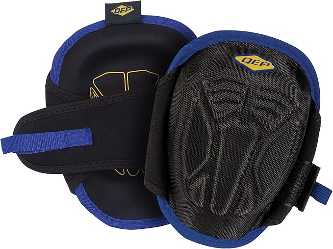 QEP F3 Stabilizer Knee Pads with Memory Foam, Gel Cushion, Neoprene Fabric Liner and Pen Storage, Black (79642)