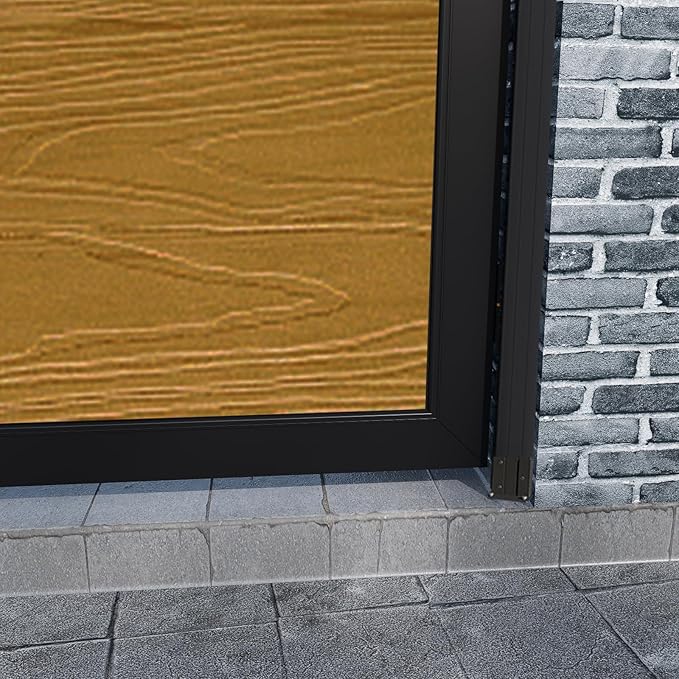 Wood Plastic Privacy Double Fence Gate 6ft(H) x 8ft(W), Metal Frame with Knob Kits, Durable Composite Outdoor Gate,Yellow Teak