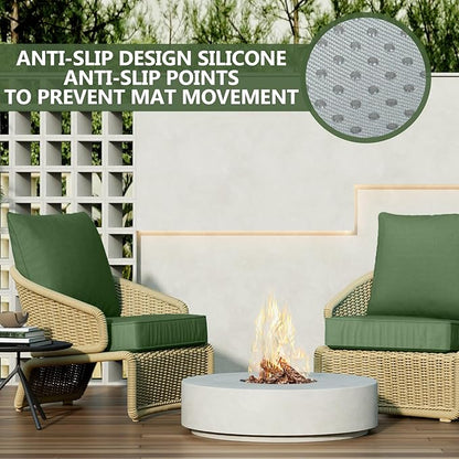 24" x 24" x 6" Outdoor Deep Seat Cushions Set - 2 Set Waterproof & Fade Resistant Patio Furniture Replacement Cushions, Non-Slip Outdoor Cushions Fit Loveseats, Couches, Chairs, and Sofas.