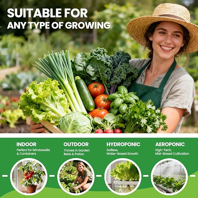 30 Heirloom Seeds Variety Pack - 18,500+ Non-GMO Seeds for Planting Vegetables, Home Garden Seeds for Hydroponic, Indoor and Outdoors Gardening, Includes Lettuce, Tomato, Cucumber Seed