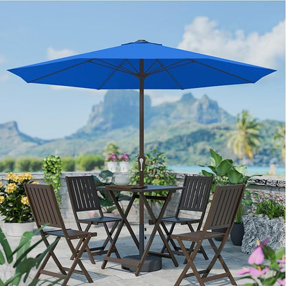 PatioKingdom 11FT Patio Umbrella,Outdoor Umbrella with Push Button Tilt and Crank,Market Table Umbrella with 8 Sturdy Fiberglass Ribs UV Protection(Royal Blue, 11FT)