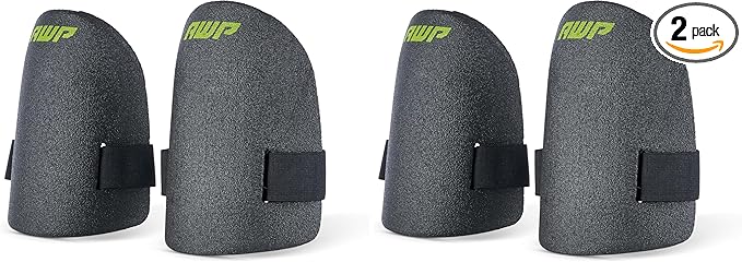 AWP Ultralight Knee Pad | Custom Molded Foam Work Knee Pads for Hardwood, Laminate, Tile, Landscaping, Gardening & More | One Size (Pack of 2)