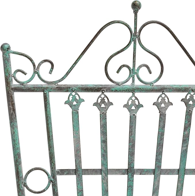 SAFAVIEH Outdoor Collection Belen Victorian Antique Dark Green Wrought Iron 3-Piece Bistro Set