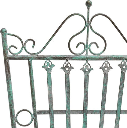 SAFAVIEH Outdoor Collection Belen Victorian Antique Dark Green Wrought Iron 3-Piece Bistro Set