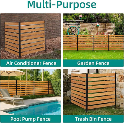48x48 Inch Wood Privacy Fence Screen, Wooden Fence Panels for Outdoor Yard Trash Cans, AC Unit, Swimming Pool, Garden Yard Screen Windproof Enclosure(1 Panels)