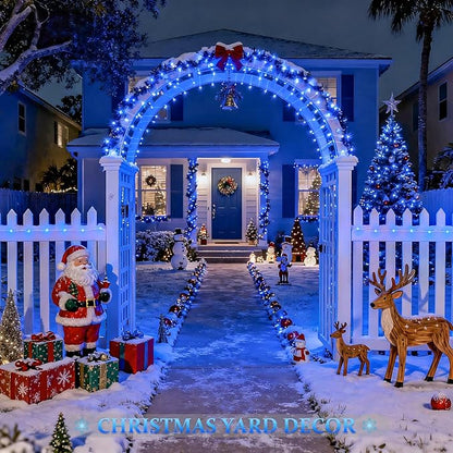 JMEXSUSS 2 Pack Blue Solar String Lights Outdoor Waterproof, Each 33ft 100 LED Solar Fairy Lights, 8 Modes Copper Wire Mini Christmas Light for Outside Patio Garden Tree Christmas Decorations
