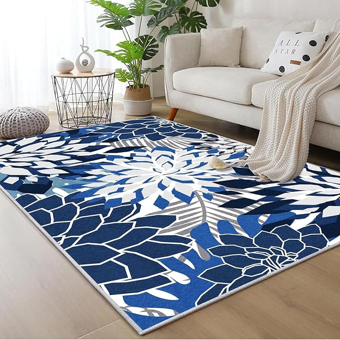 ZonLi Colorful Outdoor Rug 8x10Ft Waterproof Multicolored Indoor Area Rug Washable Outdoor Patio Rugs Tropical Floral Non Slip Outdoor Carpet for Living Room, Pool,Backyard,Deck,Camping