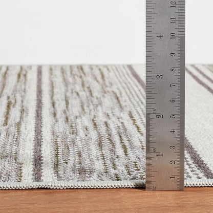 Dash & Albert Ellington Stripe Grey Machine Washable Rug, Runner-2.5 X 8 Feet, Grey Stripe Pattern