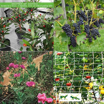 BaseGoal All-Weather Trellis Netting Mesh Plant Garden Vine Growing Flexible String Net (6" Mesh 5' x 15'-2Pack)