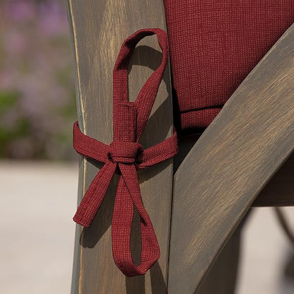 Arden Outdoor Dining Chair Cushion, 21 x 21, Rain-Proof, Fade Resistant 21 x 21, Ruby Red Leala