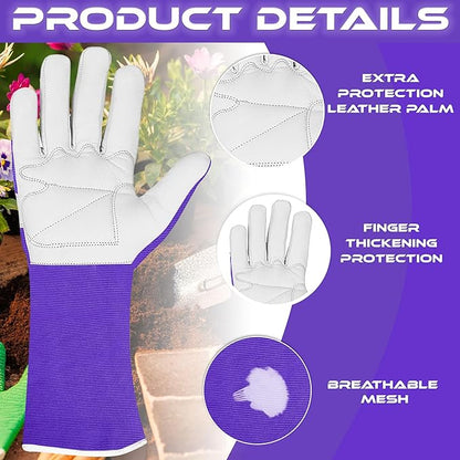 Long Gardening Gloves Leather Ladies Men Women Durable Goatskin Garden Gloves Forearm Thorn Proof Work