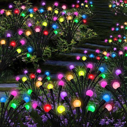 Kohlrabi Solar Garden Lights Outdoor, 4 Pack 32 LED Solar Firefly Lights Waterproof, Sway by Wind, Swaying Light for Yard Patio Backyard Garden Planter Flower Bed Pathway Outdoor Decoration