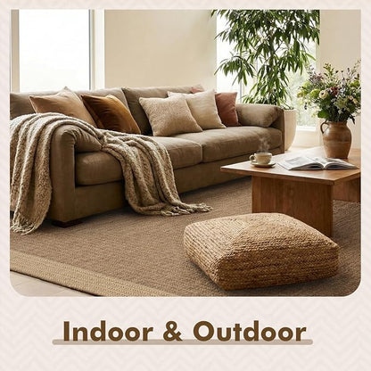 MontVoo-Outdoor Rug-Patio Rug 6x9 ft Polypropylene Indoor Outdoor Rugs Outdoor Carpet for Patio Deck Balcony Porch, Textured Weave, Durable for High Traffic, Fade-Resistant, Modern Neutral Brown
