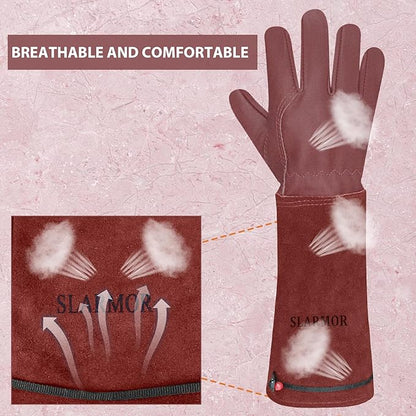 Long Gardening-Gloves Women/Men-Thorn proof Rose Pruning Heavy Duty Gauntlet, Best Garden Gifts for Gardener-XL